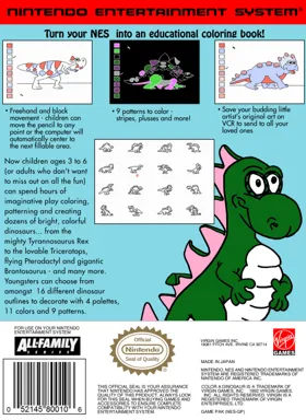 Color a Dinosaur (USA) (Beta) box cover back